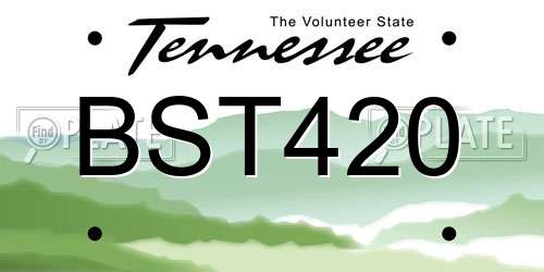 BST420 Tennessee License Plate