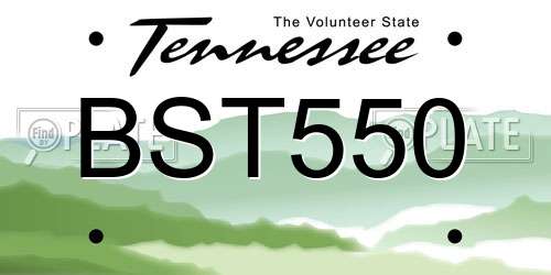 BST550 Tennessee License Plate