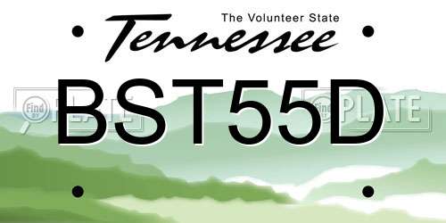 BST55D Tennessee License Plate