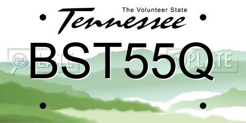 BST55Q Tennessee License Plate