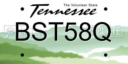BST58Q Tennessee License Plate
