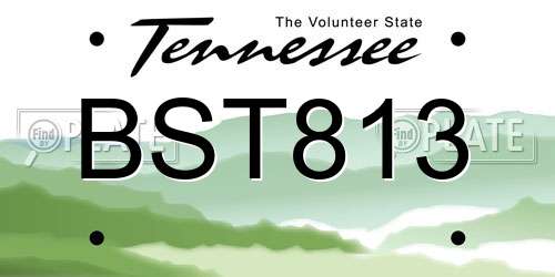 BST813 Tennessee License Plate