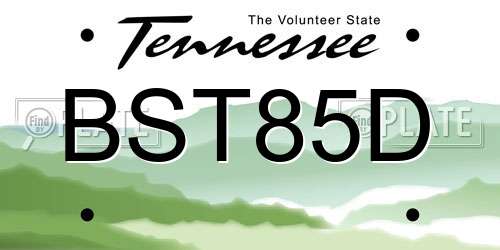 BST85D Tennessee License Plate