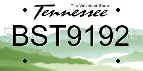 BST9192 Tennessee License Plate