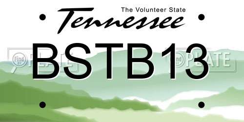 BSTB13 Tennessee License Plate