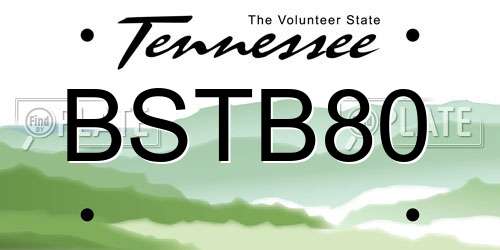 BSTB80 Tennessee License Plate