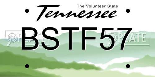 BSTF57 Tennessee License Plate