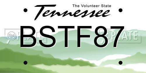 BSTF87 Tennessee License Plate