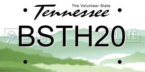 BSTH20 Tennessee License Plate