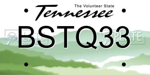 BSTQ33 Tennessee License Plate