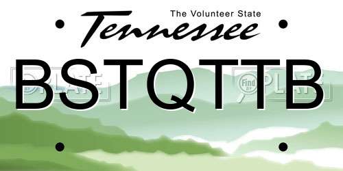 BSTQTTB Tennessee License Plate