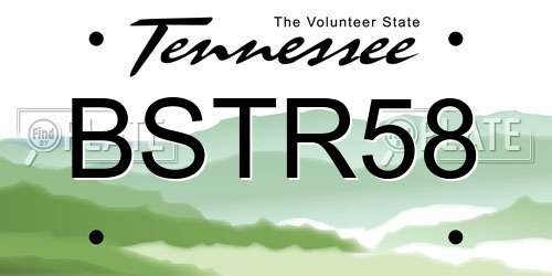 BSTR58 Tennessee License Plate