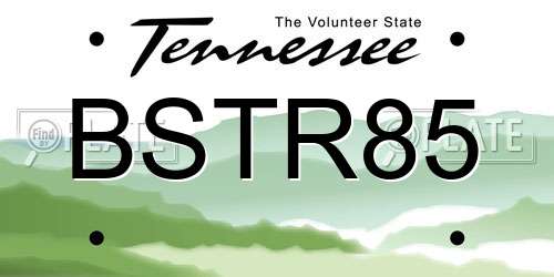 BSTR85 Tennessee License Plate