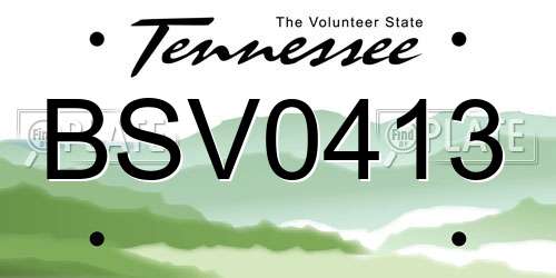 BSV0413 Tennessee License Plate