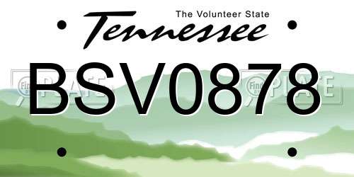 BSV0878 Tennessee License Plate