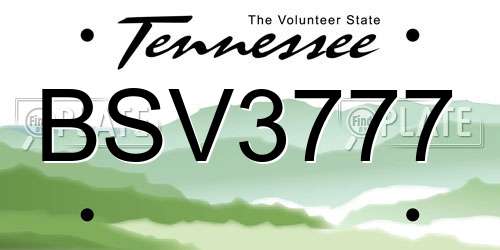 BSV3777 Tennessee License Plate