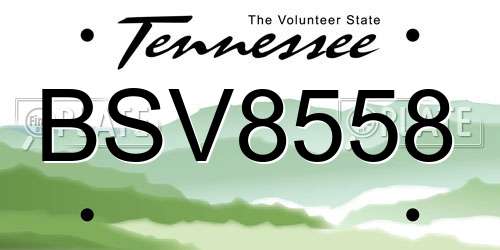 BSV8558 Tennessee License Plate