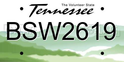 BSW2619 Tennessee License Plate