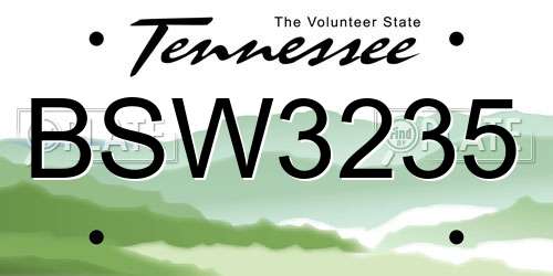 BSW3235 Tennessee License Plate