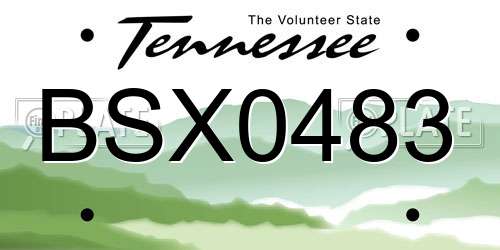 BSX0483 Tennessee License Plate