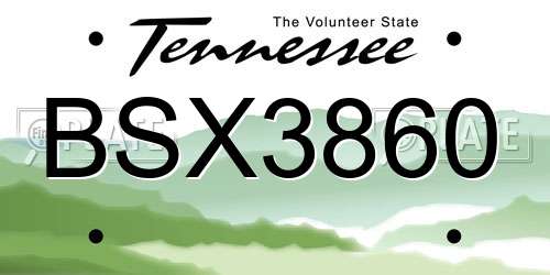 BSX3860 Tennessee License Plate