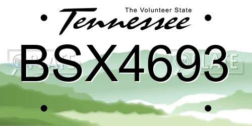 BSX4693 Tennessee License Plate