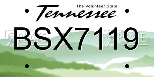 BSX7119 Tennessee License Plate