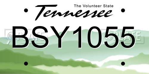 BSY1055 Tennessee License Plate