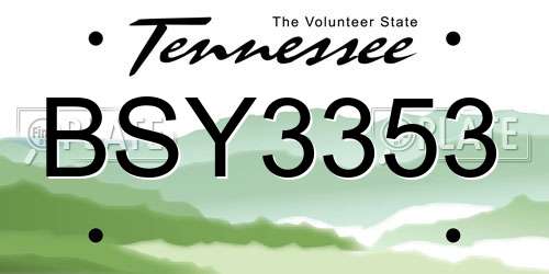 BSY3353 Tennessee License Plate