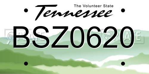 BSZ0620 Tennessee License Plate