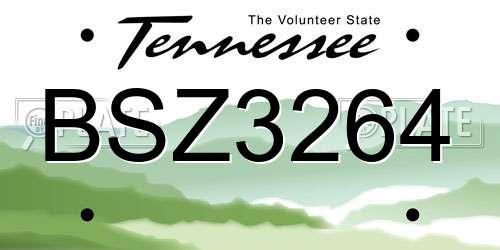 BSZ3264 Tennessee License Plate