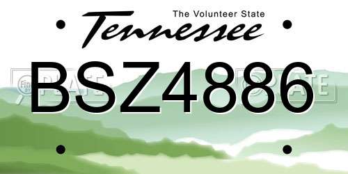 BSZ4886 Tennessee License Plate