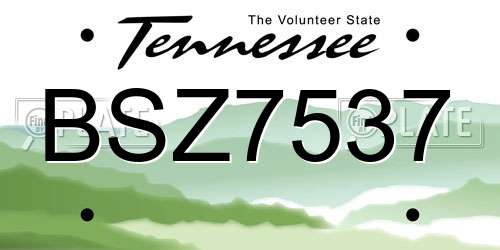 BSZ7537 Tennessee License Plate