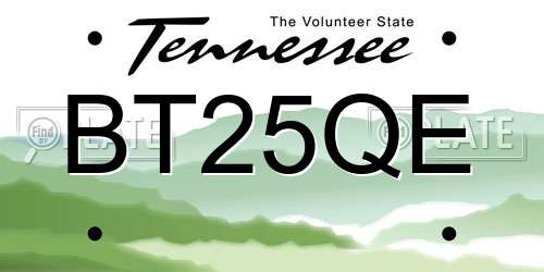 BT25QE Tennessee License Plate