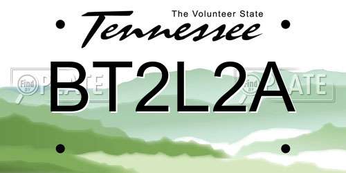 BT2L2A Tennessee License Plate