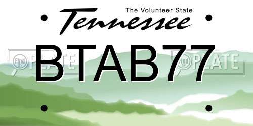 BTAB77 Tennessee License Plate