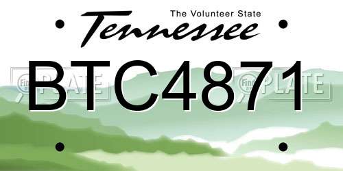 BTC4871 Tennessee License Plate