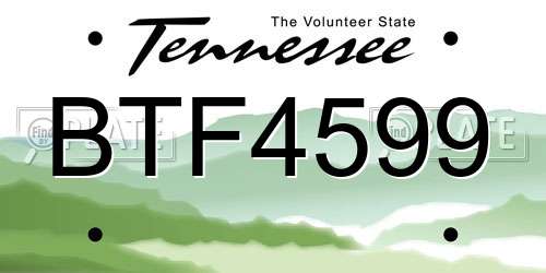 BTF4599 Tennessee License Plate