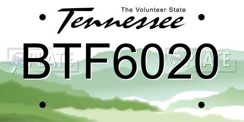 BTF6020 Tennessee License Plate