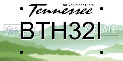 BTH32I Tennessee License Plate