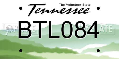 BTL084 Tennessee License Plate