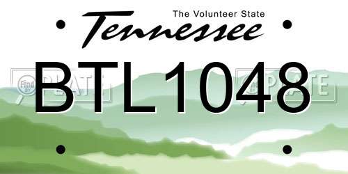 BTL1048 Tennessee License Plate