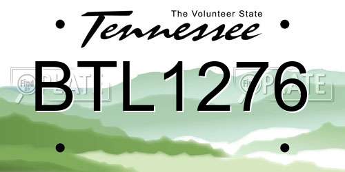 BTL1276 Tennessee License Plate