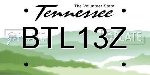 BTL13Z Tennessee License Plate