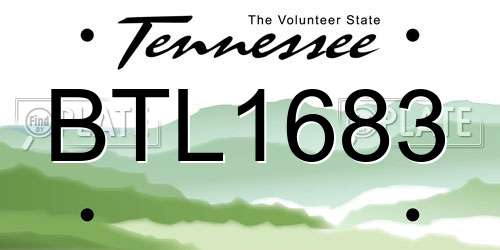 BTL1683 Tennessee License Plate