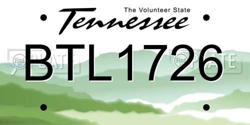 BTL1726 Tennessee License Plate
