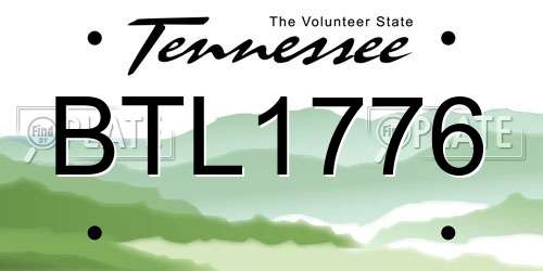 BTL1776 Tennessee License Plate