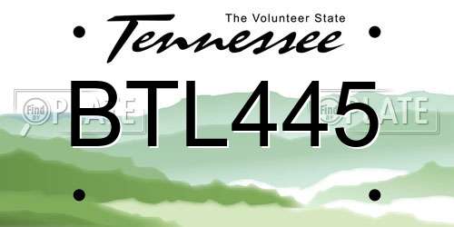 BTL445 Tennessee License Plate