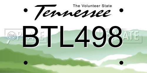 BTL498 Tennessee License Plate