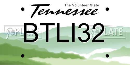 BTLI32 Tennessee License Plate
